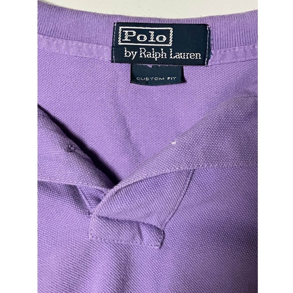 Polo Crop Top Custom Rework, Purple, Size Small (See Desc), Cinch/Elastic Bottom - Picture 7 of 10